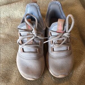Adidas Kids' Light Gray and Pink Sneakers